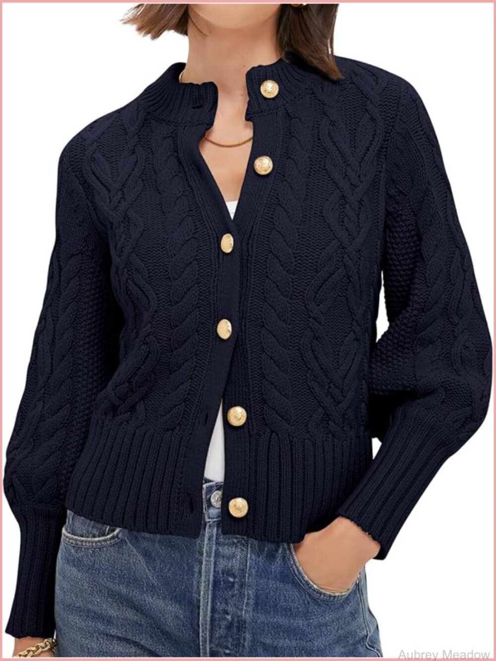 Chunky Twist Knit Open Front Button Cardigan Sweater